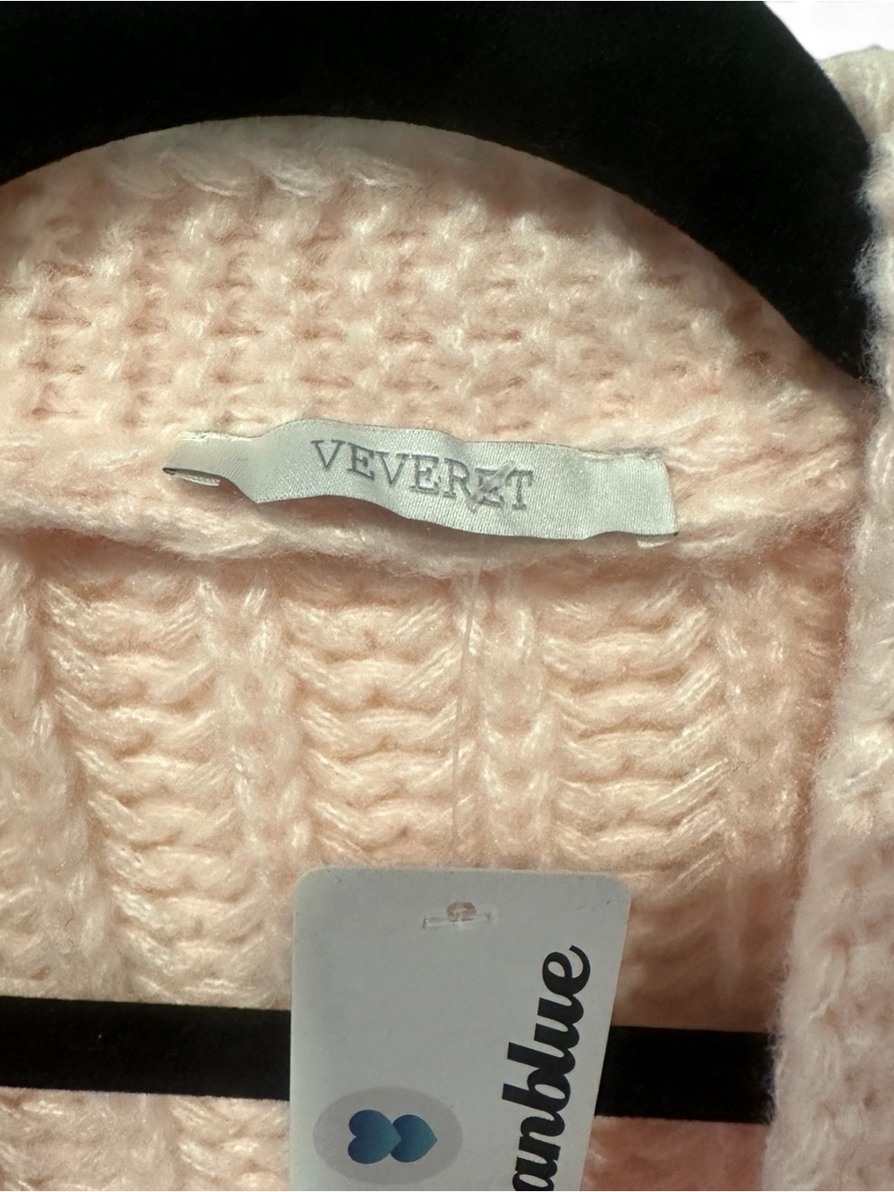 S Cozy Floral Pom-Pom Cardigan in Blush Pink - Picture 5 of 5